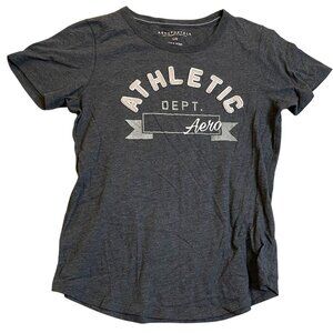 Aeropostale Women's T-Shirt Large Athletic Dept Gray Graphic Y2K